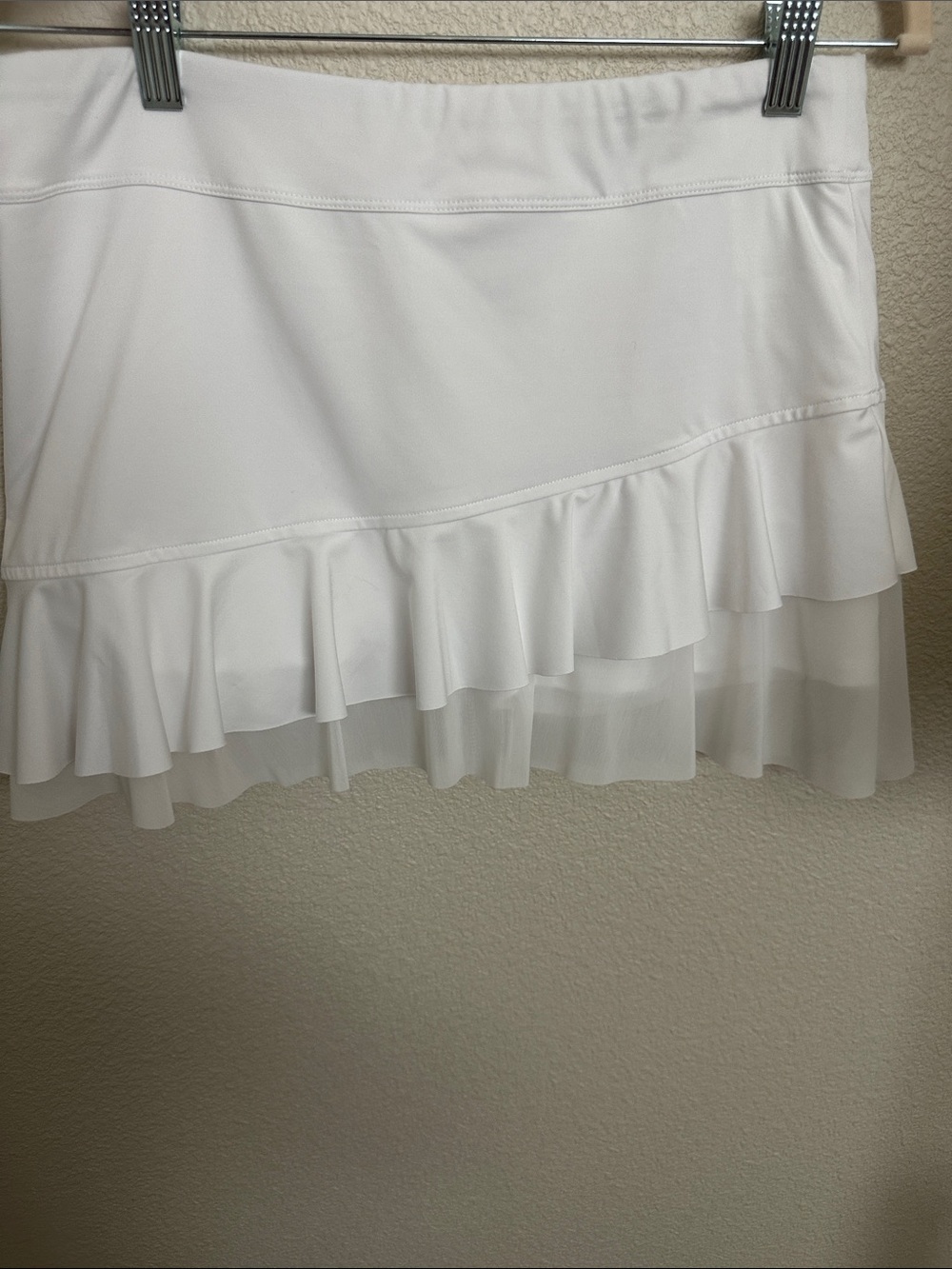 New without tags White Ruffle Hem Mesh Tennis Skirt